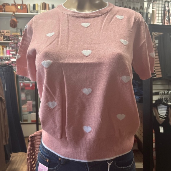 Pink Heart Pattern Sweater - Picture 6 of 9